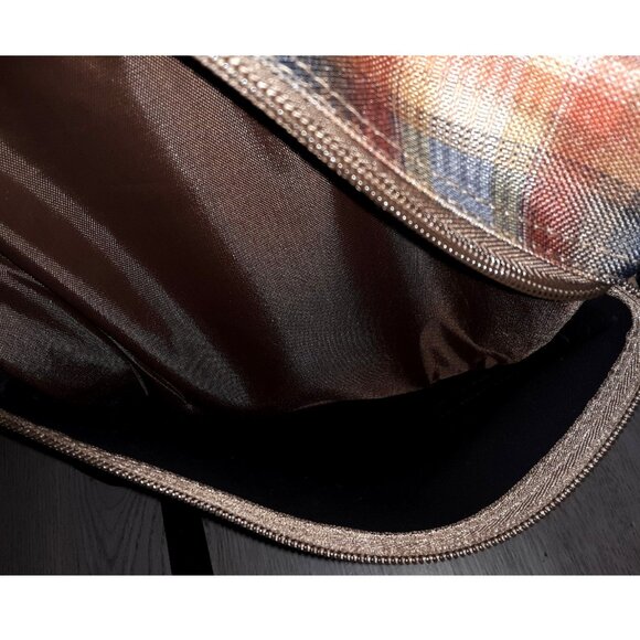 Dickies Brown Plaid Backpack Book Bag Travel School Large Backpack Grunge - Picture 9 of 9